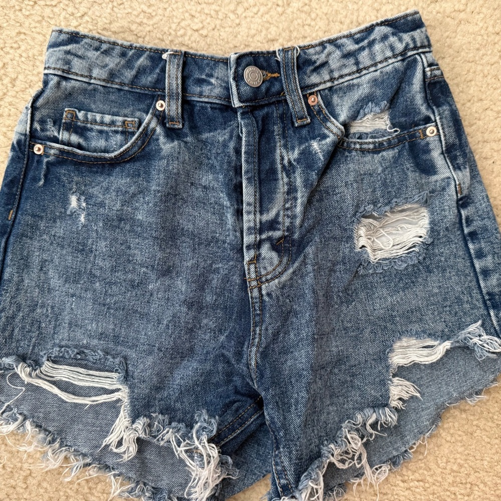 Wild Fable High-Rise Distressed Denim Shorts - Blue